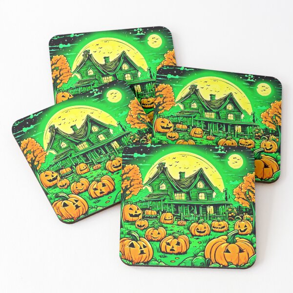 Item preview, Eerie Nightfall: Halloween Cartoon Pumpkin Patch designed and sold by Health And Fitness Posts e-Store.