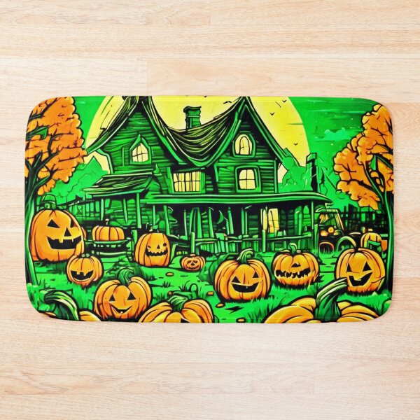 Item preview, Eerie Nightfall: Halloween Cartoon Pumpkin Patch designed and sold by Health And Fitness Posts e-Store.