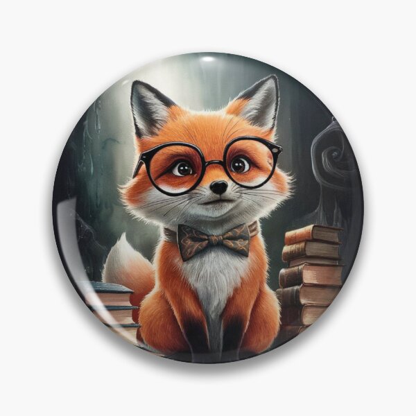 Artikelvorschau, Fuchs-Porträt. Fuchs mit Brille, Fuchsfigur, Fantasy-Fuchs entworfen und verkauft von FoxVibes.