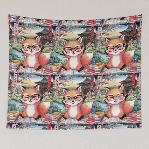 Artikelvorschau, Fuchs-Porträt. Fuchs mit Brille, Fuchsfigur, Fantasy-Fuchs entworfen und verkauft von FoxVibes.