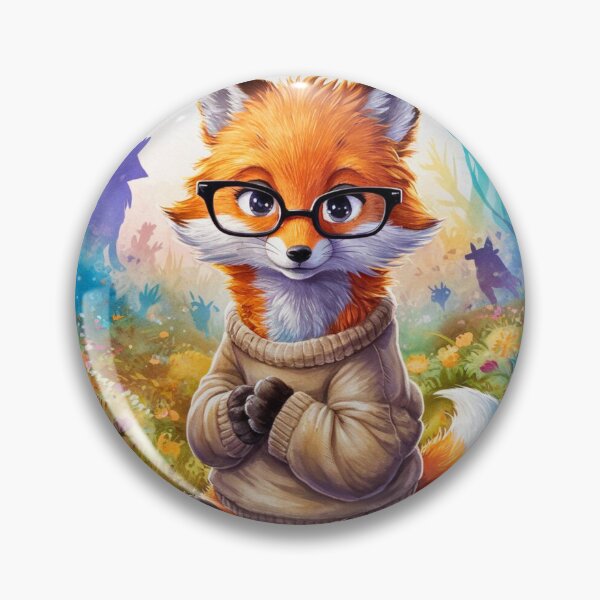 Artikelvorschau, Fuchs-Porträt. Fuchs mit Brille, Fuchsfigur, Fantasy-Fuchs entworfen und verkauft von FoxVibes.