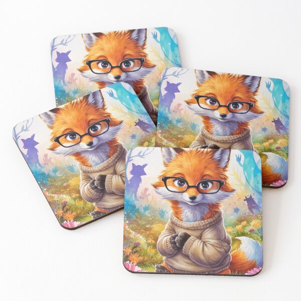 Artikelvorschau, Fuchs-Porträt. Fuchs mit Brille, Fuchsfigur, Fantasy-Fuchs entworfen und verkauft von FoxVibes.