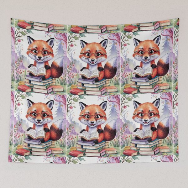 Artikelvorschau, Fuchs-Porträt. Fuchs mit Brille, Fuchsfigur, Fantasy-Fuchs entworfen und verkauft von FoxVibes.
