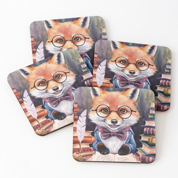 Item preview, Fox Portrait. fox with glasses, fox character, fantasy fox designed and sold by FoxVibes.
