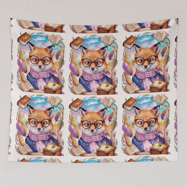 Artikelvorschau, Fuchs-Porträt. Fuchs mit Brille, Fuchsfigur, Fantasy-Fuchs entworfen und verkauft von FoxVibes.