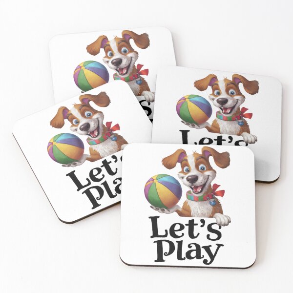 Item preview, Let's Play, Dog Holding a Ball Art designed and sold by Faithloveshop.