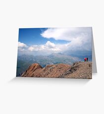 children looking over the alps Greeting Card