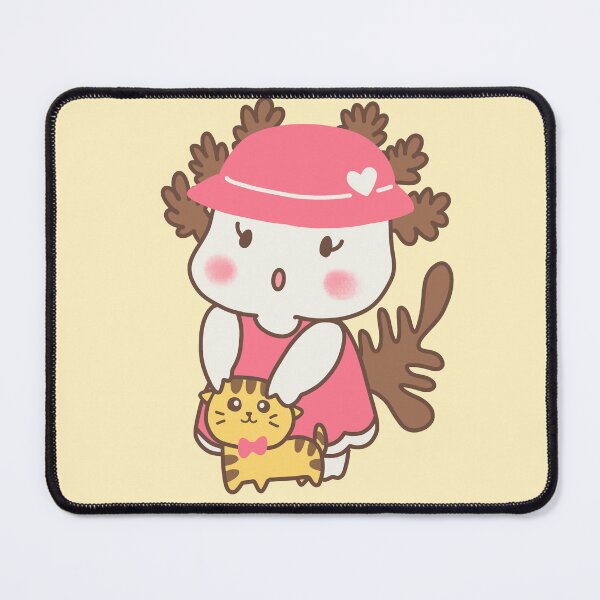 Item preview, First date with cat,White Night in Pink dress with yellow cat on First Date,Haato the Gang of Salamander-Axolotl designed and sold by lazycat14.