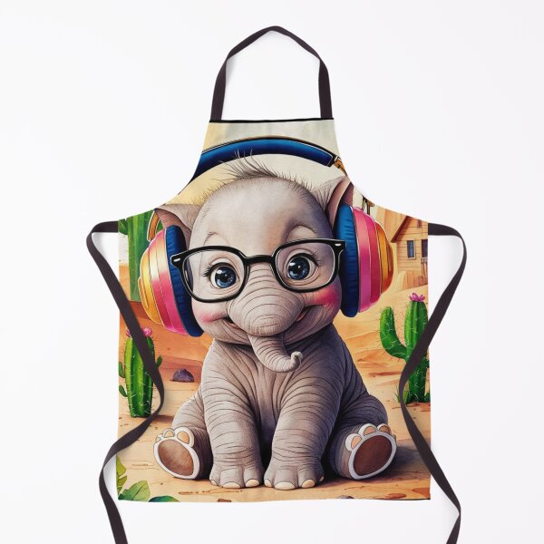 Item preview, Elephant Portrait. cute elephant, elephant baby, small elephant, elephant wearing glasses, wearing headphones designed and sold by ElephantVibes.