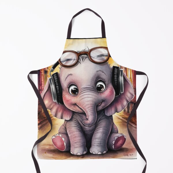 Item preview, Elephant Portrait. cute elephant, elephant baby, small elephant, elephant wearing glasses, wearing headphones designed and sold by ElephantVibes.