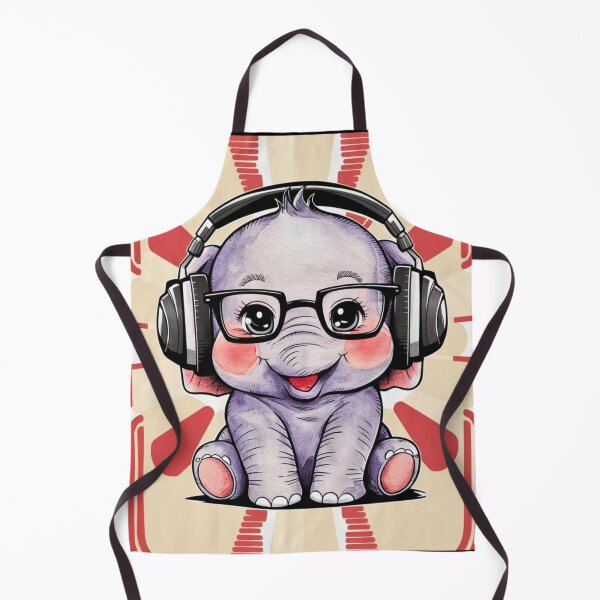 Item preview, Elephant Portrait. cute elephant, elephant baby, small elephant, elephant wearing glasses, wearing headphones designed and sold by ElephantVibes.