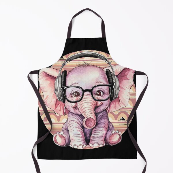 Item preview, Elephant Portrait. cute elephant, elephant baby, small elephant, elephant wearing glasses, wearing headphones designed and sold by ElephantVibes.