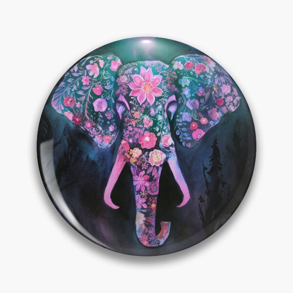 Item preview, Elephant Portrait. abstract elephant, elephant silhouette, floral elephant designed and sold by ElephantVibes.