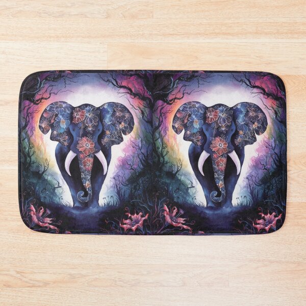 Item preview, Elephant Portrait. abstract elephant, elephant silhouette, floral elephant designed and sold by ElephantVibes.