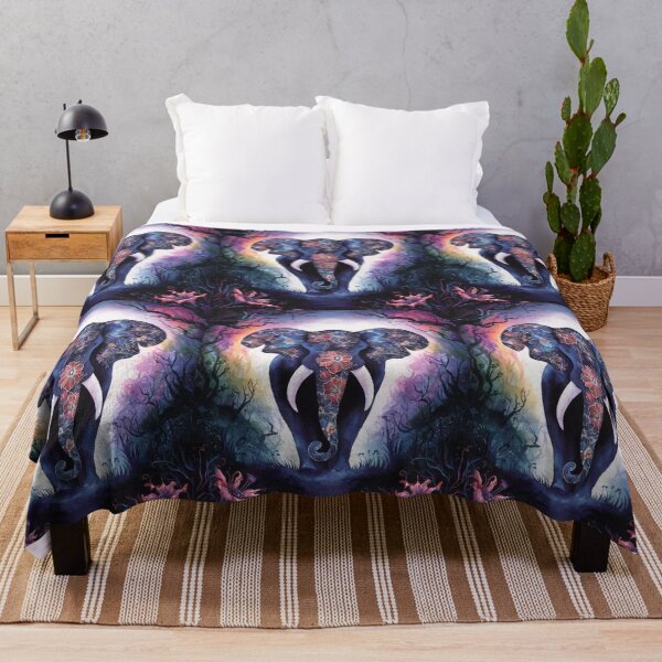 Item preview, Elephant Portrait. abstract elephant, elephant silhouette, floral elephant designed and sold by ElephantVibes.