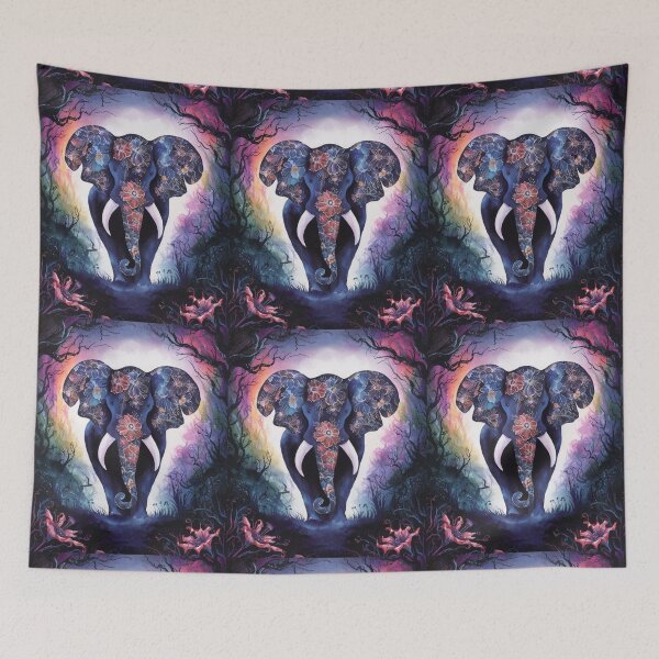 Item preview, Elephant Portrait. abstract elephant, elephant silhouette, floral elephant designed and sold by ElephantVibes.