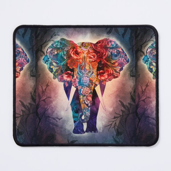 Item preview, Elephant Portrait. abstract elephant, elephant silhouette, floral elephant designed and sold by ElephantVibes.