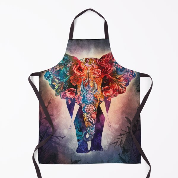 Item preview, Elephant Portrait. abstract elephant, elephant silhouette, floral elephant designed and sold by ElephantVibes.
