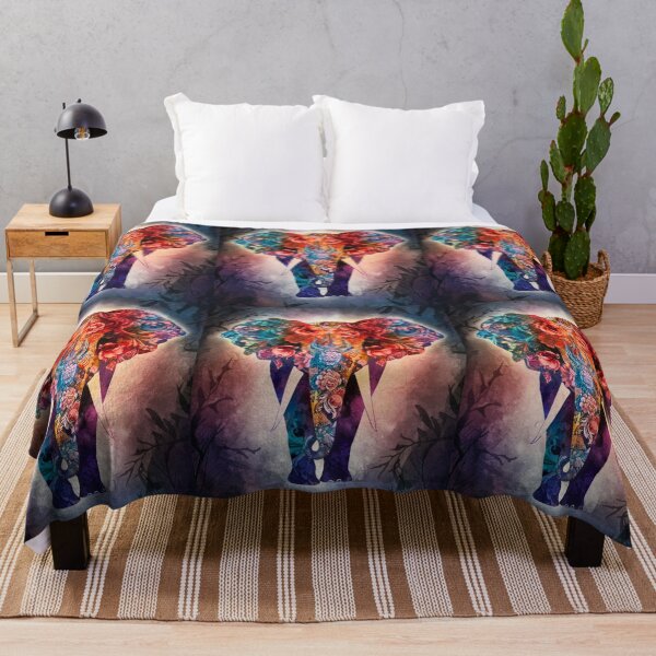 Item preview, Elephant Portrait. abstract elephant, elephant silhouette, floral elephant designed and sold by ElephantVibes.