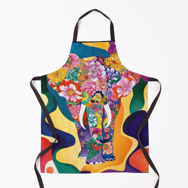 Item preview, Elephant Portrait. abstract elephant, elephant silhouette, floral elephant designed and sold by ElephantVibes.