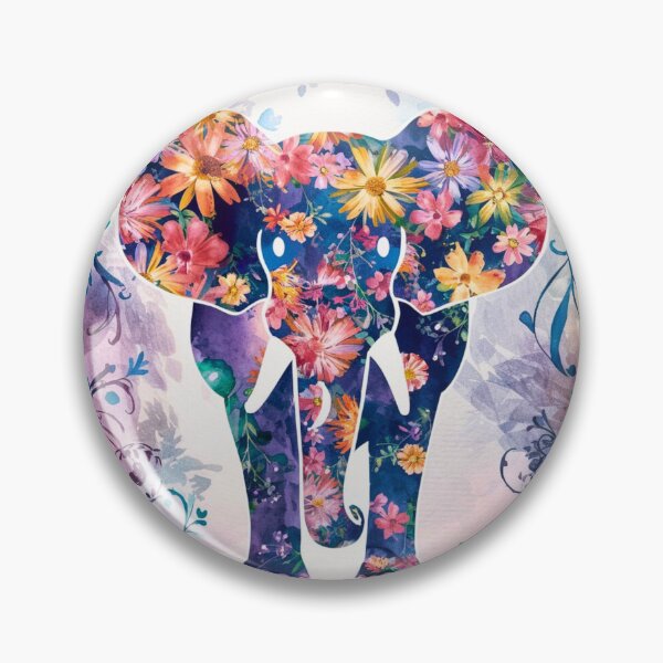 Item preview, Elephant Portrait. abstract elephant, elephant silhouette, floral elephant designed and sold by ElephantVibes.