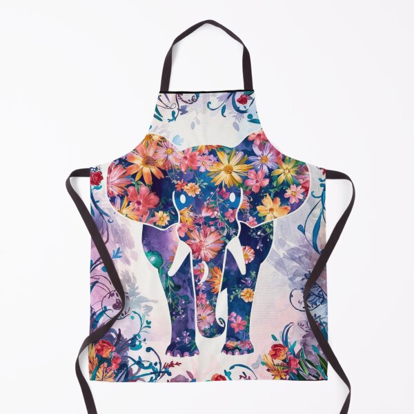 Item preview, Elephant Portrait. abstract elephant, elephant silhouette, floral elephant designed and sold by ElephantVibes.