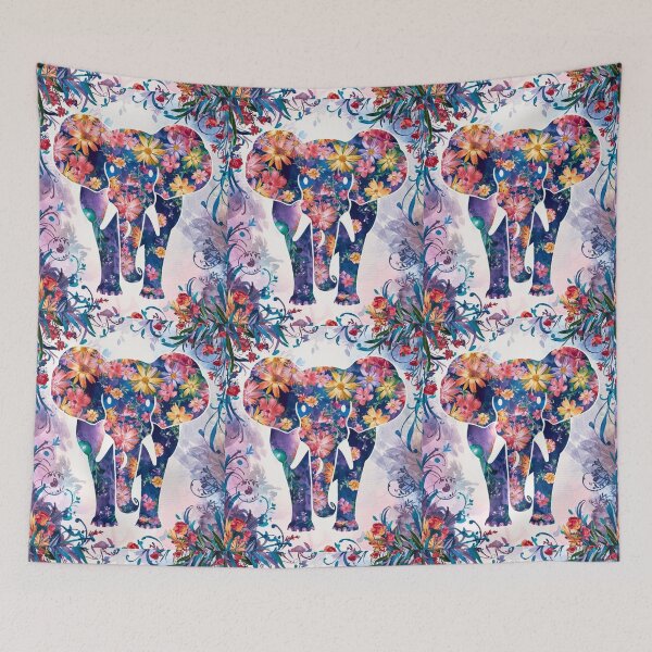 Item preview, Elephant Portrait. abstract elephant, elephant silhouette, floral elephant designed and sold by ElephantVibes.