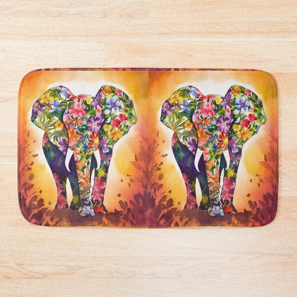 Item preview, Elephant Portrait. abstract elephant, elephant silhouette, floral elephant designed and sold by ElephantVibes.