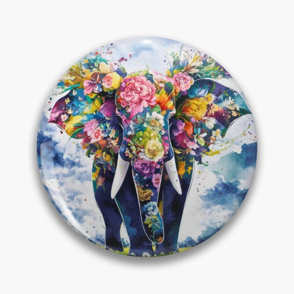 Item preview, Elephant Portrait. abstract elephant, elephant silhouette, floral elephant designed and sold by ElephantVibes.