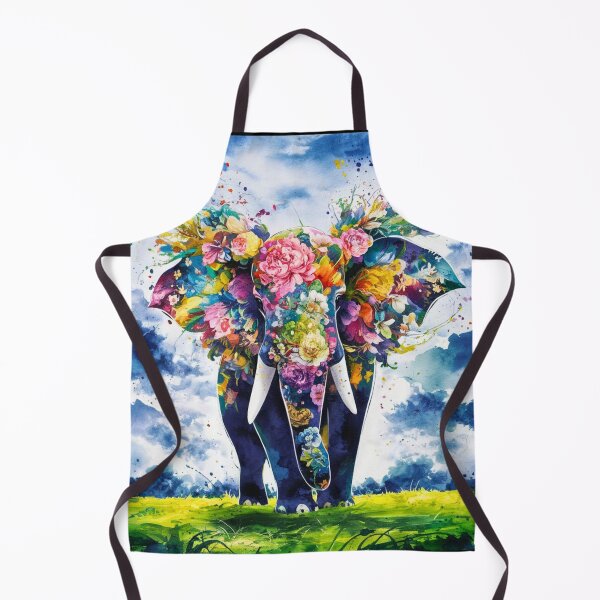 Item preview, Elephant Portrait. abstract elephant, elephant silhouette, floral elephant designed and sold by ElephantVibes.