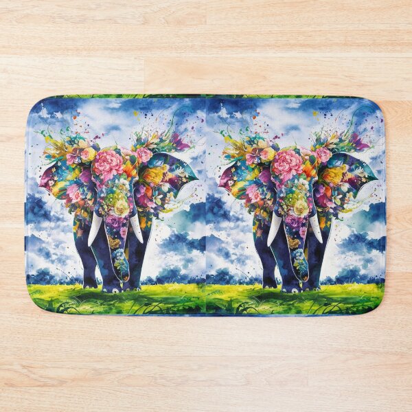 Item preview, Elephant Portrait. abstract elephant, elephant silhouette, floral elephant designed and sold by ElephantVibes.