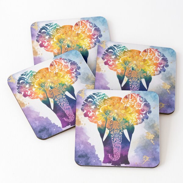 Item preview, Elephant Portrait. abstract elephant, elephant silhouette, floral elephant designed and sold by ElephantVibes.