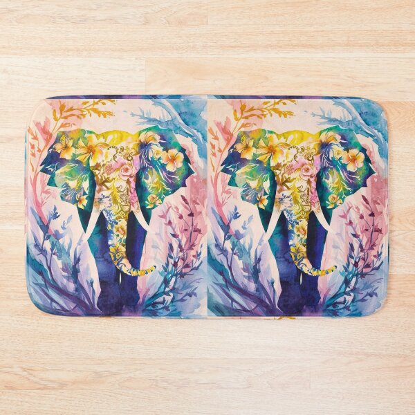 Item preview, Elephant Portrait. abstract elephant, elephant silhouette, floral elephant designed and sold by ElephantVibes.