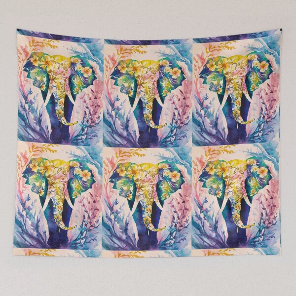 Item preview, Elephant Portrait. abstract elephant, elephant silhouette, floral elephant designed and sold by ElephantVibes.