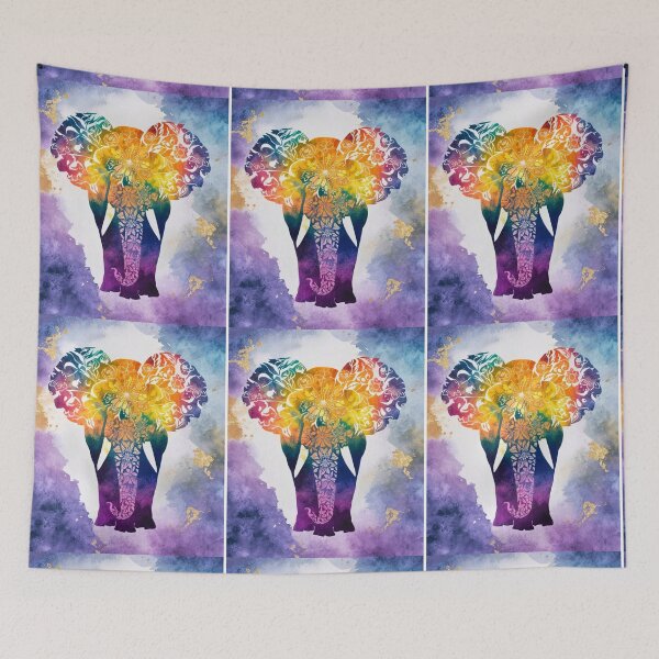 Item preview, Elephant Portrait. abstract elephant, elephant silhouette, floral elephant designed and sold by ElephantVibes.
