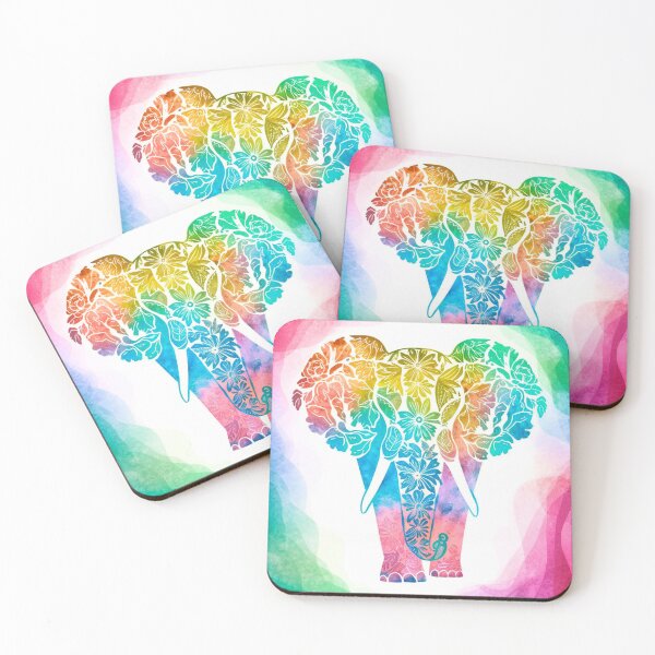 Item preview, Elephant Portrait. abstract elephant, elephant silhouette, floral elephant designed and sold by ElephantVibes.