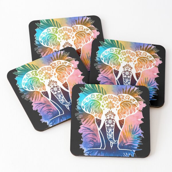 Item preview, Elephant Portrait. abstract elephant, elephant silhouette, floral elephant designed and sold by ElephantVibes.