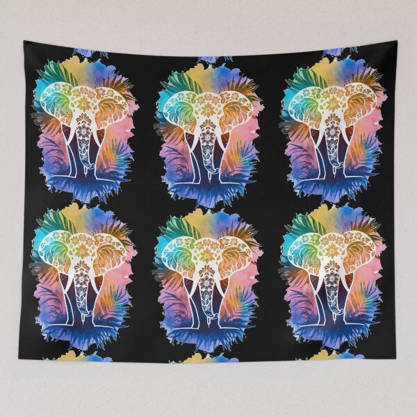 Item preview, Elephant Portrait. abstract elephant, elephant silhouette, floral elephant designed and sold by ElephantVibes.