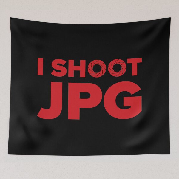 Item preview, I Shoot JPG V1 (Red Text on Black) designed and sold by STUDIO-72.