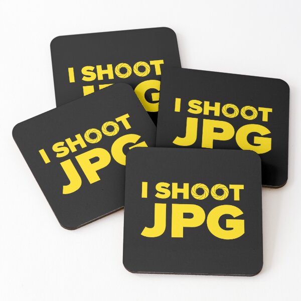 Item preview, I Shoot JPG V1 (Yellow Text on Black) designed and sold by STUDIO-72.