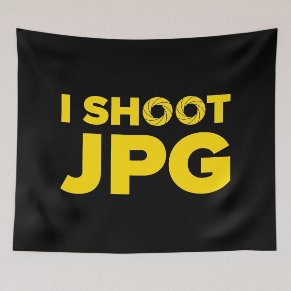 Item preview, I Shoot JPG V1 (Yellow Text on Black) designed and sold by STUDIO-72.