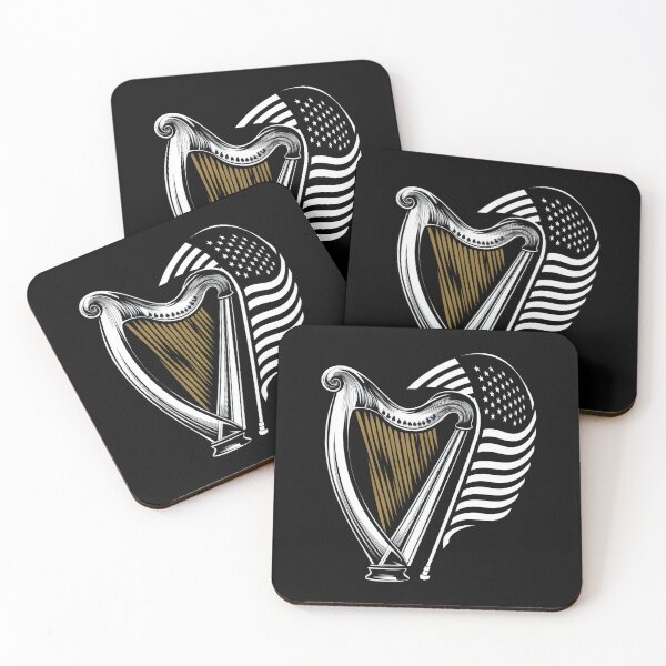 Item preview, Irish American Harp and Flag designed and sold by REAL IRISH GIFTS.