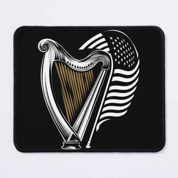 Item preview, Irish American Harp and Flag designed and sold by REAL IRISH GIFTS.