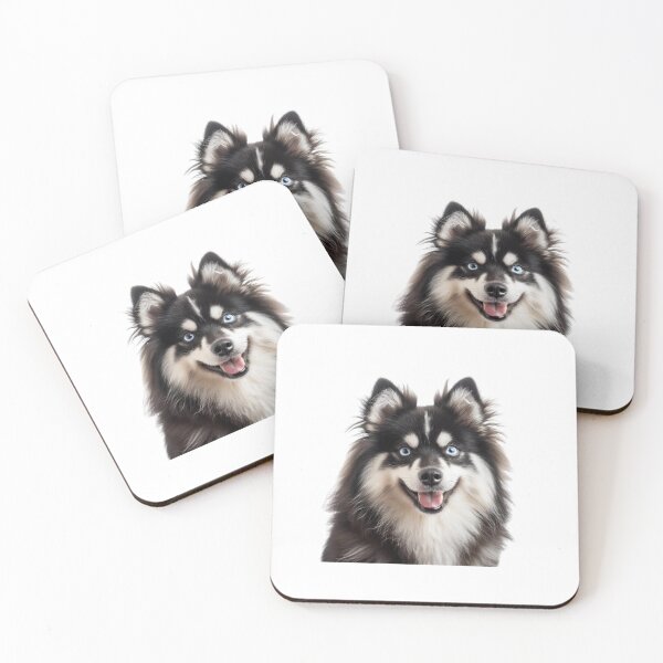 Item preview, Cute blue-eyed Pomsky/Mini Husky Puppy digital art drawing for printables designed and sold by BHC-P.