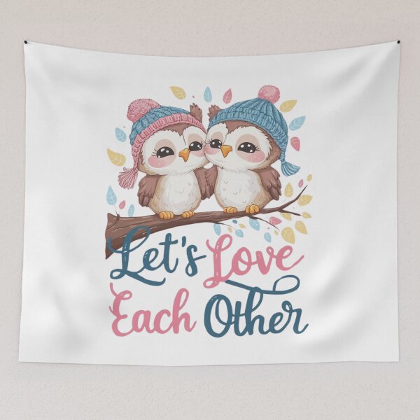 Item preview, Let's Love Each Other, Two Loving Owls Art designed and sold by Faithloveshop.