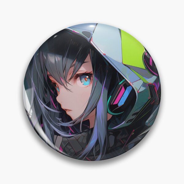 Item preview, Futuristic Neon Visor Anime Girl designed and sold by bubblegoth.