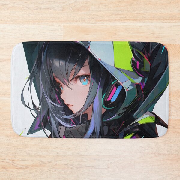 Item preview, Futuristic Neon Visor Anime Girl designed and sold by bubblegoth.