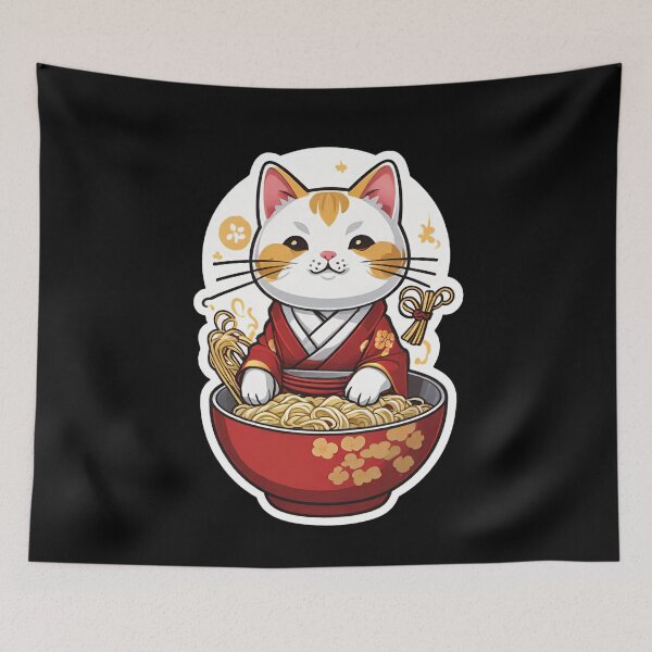 Item preview, Fideos Ramen Maneki Neko designed and sold by LiscaGraphicArt.
