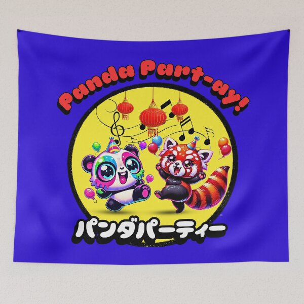Item preview, Panda Part-ay! Kawaii-Style Red and Giant Panda Dance Design with Japanese Characters designed and sold by Jim Stephens.