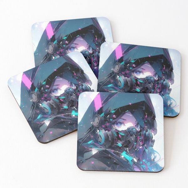 Item preview, Synthwave Cybernetic Future Anime Girl designed and sold by bubblegoth.